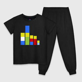 Детская пижама хлопок с принтом Симпсоны кубики в Тюмени, 100% хлопок |  брюки и футболка прямого кроя, без карманов, на брюках мягкая резинка на поясе и по низу штанин
 | the simpsons | барт | гомер | кубики | мардж | симпсоны