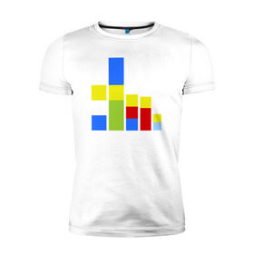 Мужская футболка премиум с принтом Симпсоны кубики в Тюмени, 92% хлопок, 8% лайкра | приталенный силуэт, круглый вырез ворота, длина до линии бедра, короткий рукав | the simpsons | барт | гомер | кубики | мардж | симпсоны