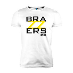 Мужская футболка премиум с принтом Brazzers Bros в Тюмени, 92% хлопок, 8% лайкра | приталенный силуэт, круглый вырез ворота, длина до линии бедра, короткий рукав | brazzers