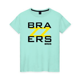 Женская футболка хлопок с принтом Brazzers Bros в Тюмени, 100% хлопок | прямой крой, круглый вырез горловины, длина до линии бедер, слегка спущенное плечо | brazzers