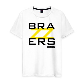 Мужская футболка хлопок с принтом Brazzers Bros в Тюмени, 100% хлопок | прямой крой, круглый вырез горловины, длина до линии бедер, слегка спущенное плечо. | brazzers