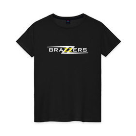 Женская футболка хлопок с принтом Big Brazzers в Тюмени, 100% хлопок | прямой крой, круглый вырез горловины, длина до линии бедер, слегка спущенное плечо | brazzers