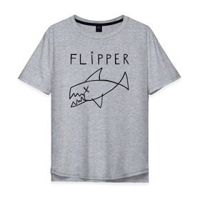 Мужская футболка хлопок Oversize с принтом Flipper в Тюмени, 100% хлопок | свободный крой, круглый ворот, “спинка” длиннее передней части | Тематика изображения на принте: flipper | kurt | nirvana | курт кобейн | курта кобейна | нирвана