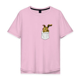 Мужская футболка хлопок Oversize с принтом Springtrap в кармане FNAF в Тюмени, 100% хлопок | свободный крой, круглый ворот, “спинка” длиннее передней части | fnaf | springtrap | карман | фнаф