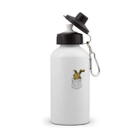 Бутылка спортивная с принтом Springtrap в кармане FNAF в Тюмени, металл | емкость — 500 мл, в комплекте две пластиковые крышки и карабин для крепления | fnaf | springtrap | карман | фнаф