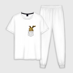 Мужская пижама хлопок с принтом Springtrap в кармане FNAF в Тюмени, 100% хлопок | брюки и футболка прямого кроя, без карманов, на брюках мягкая резинка на поясе и по низу штанин
 | fnaf | springtrap | карман | фнаф