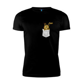 Мужская футболка премиум с принтом Springtrap в кармане FNAF в Тюмени, 92% хлопок, 8% лайкра | приталенный силуэт, круглый вырез ворота, длина до линии бедра, короткий рукав | fnaf | springtrap | карман | фнаф