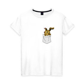 Женская футболка хлопок с принтом Springtrap в кармане FNAF в Тюмени, 100% хлопок | прямой крой, круглый вырез горловины, длина до линии бедер, слегка спущенное плечо | fnaf | springtrap | карман | фнаф