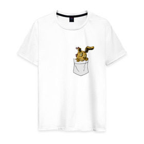 Мужская футболка хлопок с принтом Springtrap в кармане FNAF в Тюмени, 100% хлопок | прямой крой, круглый вырез горловины, длина до линии бедер, слегка спущенное плечо. | fnaf | springtrap | карман | фнаф
