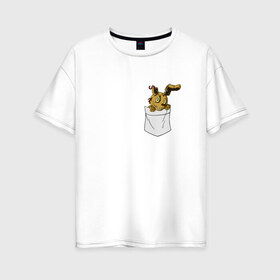Женская футболка хлопок Oversize с принтом Springtrap в кармане FNAF в Тюмени, 100% хлопок | свободный крой, круглый ворот, спущенный рукав, длина до линии бедер
 | Тематика изображения на принте: fnaf | springtrap | карман | фнаф