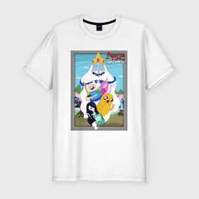 Мужская футболка премиум с принтом Adventure Time в Тюмени, 92% хлопок, 8% лайкра | приталенный силуэт, круглый вырез ворота, длина до линии бедра, короткий рукав | 