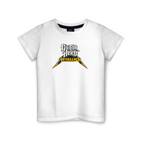 Детская футболка хлопок с принтом Guitar Hero: Metallica в Тюмени, 100% хлопок | круглый вырез горловины, полуприлегающий силуэт, длина до линии бедер | Тематика изображения на принте: металлика