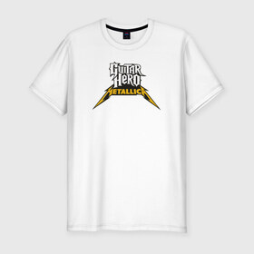 Мужская футболка премиум с принтом Guitar Hero: Metallica в Тюмени, 92% хлопок, 8% лайкра | приталенный силуэт, круглый вырез ворота, длина до линии бедра, короткий рукав | металлика
