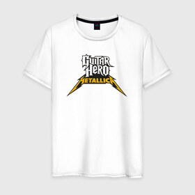 Мужская футболка хлопок с принтом Guitar Hero: Metallica в Тюмени, 100% хлопок | прямой крой, круглый вырез горловины, длина до линии бедер, слегка спущенное плечо. | металлика
