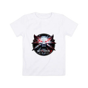 Детская футболка хлопок с принтом The Witcher 3 в Тюмени, 100% хлопок | круглый вырез горловины, полуприлегающий силуэт, длина до линии бедер | ведьмак