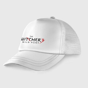 Детская кепка тракер с принтом The Witcher 3 в Тюмени, Козырек - 100% хлопок. Кепка - 100% полиэстер, Задняя часть - сетка | универсальный размер, пластиковая застёжка | ведьмак