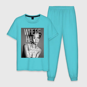Мужская пижама хлопок с принтом Rihanna в Тюмени, 100% хлопок | брюки и футболка прямого кроя, без карманов, на брюках мягкая резинка на поясе и по низу штанин
 | badgirl | diamond | rihanna | riri | rnb | риана | рианна