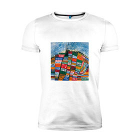 Мужская футболка премиум с принтом Radiohead в Тюмени, 92% хлопок, 8% лайкра | приталенный силуэт, круглый вырез ворота, длина до линии бедра, короткий рукав | Тематика изображения на принте: creep | emi | radiohead | rok