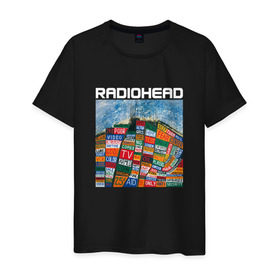 Мужская футболка хлопок с принтом Radiohead в Тюмени, 100% хлопок | прямой крой, круглый вырез горловины, длина до линии бедер, слегка спущенное плечо. | Тематика изображения на принте: creep | emi | radiohead | rok
