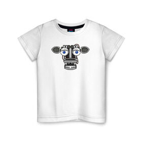 Детская футболка хлопок с принтом Endoskeleton FNAF в Тюмени, 100% хлопок | круглый вырез горловины, полуприлегающий силуэт, длина до линии бедер | Тематика изображения на принте: endoskeleton | fnaf | фнаф