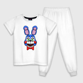 Детская пижама хлопок с принтом Toy Bonnie FNAF в Тюмени, 100% хлопок |  брюки и футболка прямого кроя, без карманов, на брюках мягкая резинка на поясе и по низу штанин
 | @ | fnaf | toy bonnie | фнаф