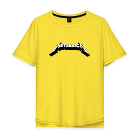 Мужская футболка хлопок Oversize с принтом Логотип Metallica (old logo) в Тюмени, 100% хлопок | свободный крой, круглый ворот, “спинка” длиннее передней части | 