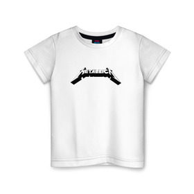 Детская футболка хлопок с принтом Логотип Metallica (old logo) в Тюмени, 100% хлопок | круглый вырез горловины, полуприлегающий силуэт, длина до линии бедер | 
