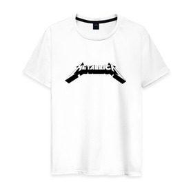 Мужская футболка хлопок с принтом Логотип Metallica (old logo) в Тюмени, 100% хлопок | прямой крой, круглый вырез горловины, длина до линии бедер, слегка спущенное плечо. | 