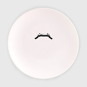 Тарелка с принтом Логотип Metallica (old logo) в Тюмени, фарфор | диаметр - 210 мм
диаметр для нанесения принта - 120 мм | 