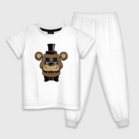 Детская пижама хлопок с принтом Freddy FNAF в Тюмени, 100% хлопок |  брюки и футболка прямого кроя, без карманов, на брюках мягкая резинка на поясе и по низу штанин
 | fnaf | freddy | фнаф