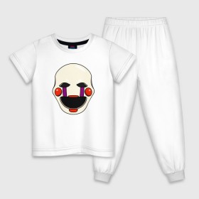 Детская пижама хлопок с принтом Puppet FNAF Марионетка в Тюмени, 100% хлопок |  брюки и футболка прямого кроя, без карманов, на брюках мягкая резинка на поясе и по низу штанин
 | Тематика изображения на принте: fnaf | puppet | фнаф