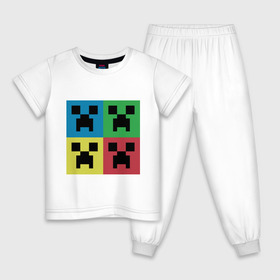Детская пижама хлопок с принтом Minecraft в Тюмени, 100% хлопок |  брюки и футболка прямого кроя, без карманов, на брюках мягкая резинка на поясе и по низу штанин
 | boom | media | minecraft | игры | компьютерные игры | майнкрафт