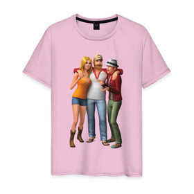 Мужская футболка хлопок с принтом Sims компания в Тюмени, 100% хлопок | прямой крой, круглый вырез горловины, длина до линии бедер, слегка спущенное плечо. | sims | игра симс | симс | симс 4