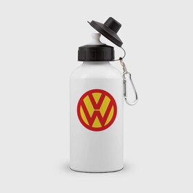 Бутылка спортивная с принтом Super Volkswagen в Тюмени, металл | емкость — 500 мл, в комплекте две пластиковые крышки и карабин для крепления | super volkswagen