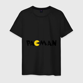 Мужская футболка хлопок с принтом Packman в Тюмени, 100% хлопок | прямой крой, круглый вырез горловины, длина до линии бедер, слегка спущенное плечо. | 