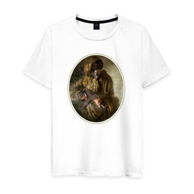 Мужская футболка хлопок с принтом Портрет Сталкера в Тюмени, 100% хлопок | прямой крой, круглый вырез горловины, длина до линии бедер, слегка спущенное плечо. | Тематика изображения на принте: shooter | stalker | радиация | шутер