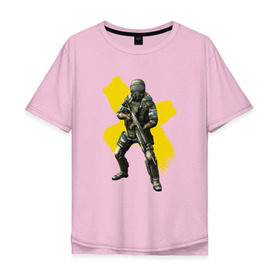 Мужская футболка хлопок Oversize с принтом STALKER в Тюмени, 100% хлопок | свободный крой, круглый ворот, “спинка” длиннее передней части | shooter | stalker | радиация | шутер