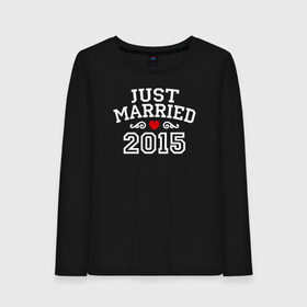 Женский лонгслив хлопок с принтом Just Married 2015 Молодожены в Тюмени, 100% хлопок |  | just married | молодожёны