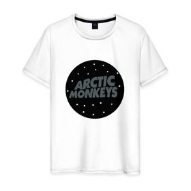 Мужская футболка хлопок с принтом Arctic Monkeys в Тюмени, 100% хлопок | прямой крой, круглый вырез горловины, длина до линии бедер, слегка спущенное плечо. | arctic monkeys  британская инди рок группаmonkeys | джейм кук