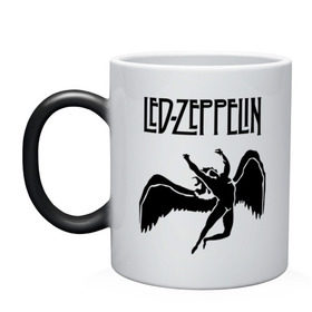 Кружка хамелеон с принтом Led Zeppelin swan в Тюмени, керамика | меняет цвет при нагревании, емкость 330 мл | Тематика изображения на принте: led zeppelin