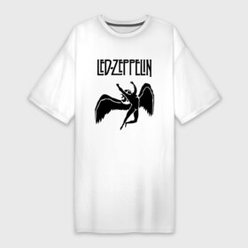 Платье-футболка хлопок с принтом Led Zeppelin swan в Тюмени,  |  | led zeppelin