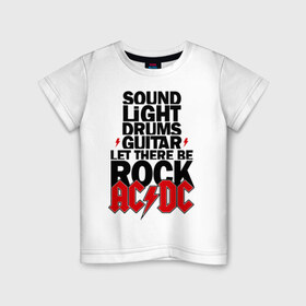 Детская футболка хлопок с принтом AC/DC в Тюмени, 100% хлопок | круглый вырез горловины, полуприлегающий силуэт, длина до линии бедер | acdc | metal | trash | метал | металл | рок группы | эйсидиси