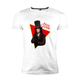 Мужская футболка премиум с принтом Alice Cooper в Тюмени, 92% хлопок, 8% лайкра | приталенный силуэт, круглый вырез ворота, длина до линии бедра, короткий рукав | alice cooper | metal | rock | метал | рок | рок музыка | элис купер
