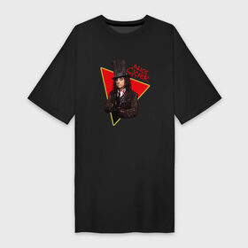 Платье-футболка хлопок с принтом Alice Cooper в Тюмени,  |  | Тематика изображения на принте: alice cooper | metal | rock | метал | рок | рок музыка | элис купер