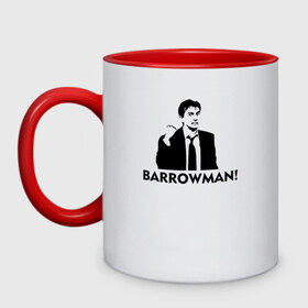 Кружка двухцветная с принтом Doctor who: Barrowman! в Тюмени, керамика | объем — 330 мл, диаметр — 80 мм. Цветная ручка и кайма сверху, в некоторых цветах — вся внутренняя часть | doctor who: barrowman доктор кто десятый тен