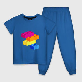 Детская пижама хлопок с принтом Lego в Тюмени, 100% хлопок |  брюки и футболка прямого кроя, без карманов, на брюках мягкая резинка на поясе и по низу штанин
 | Тематика изображения на принте: кубики | лего