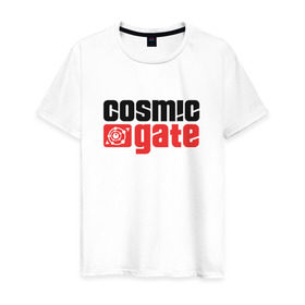 Мужская футболка хлопок с принтом Cosmic Gate в Тюмени, 100% хлопок | прямой крой, круглый вырез горловины, длина до линии бедер, слегка спущенное плечо. | cosmic gate | dj | house | trance