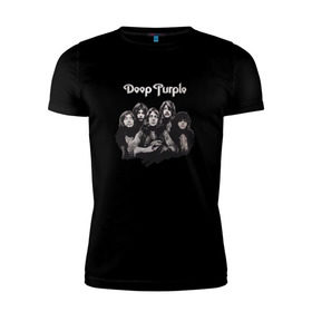 Мужская футболка премиум с принтом Deep Purple в Тюмени, 92% хлопок, 8% лайкра | приталенный силуэт, круглый вырез ворота, длина до линии бедра, короткий рукав | deep | deep purple | metal | purple | rock | trash metal | дип перпл | метал | металл | рок