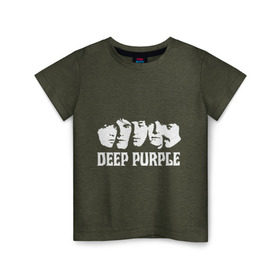 Детская футболка хлопок с принтом Deep Purple в Тюмени, 100% хлопок | круглый вырез горловины, полуприлегающий силуэт, длина до линии бедер | deep | deep purple | metal | purple | rock | trash metal | дип перпл | метал | металл | рок