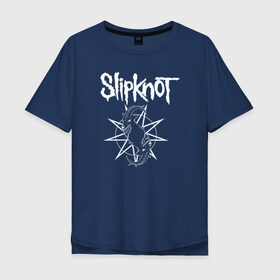 Мужская футболка хлопок Oversize с принтом Slipknot в Тюмени, 100% хлопок | свободный крой, круглый ворот, “спинка” длиннее передней части | metal | punk | slipknot | метал | панк рок | слипнот